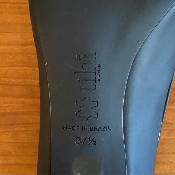 Tibi black leather stilettos with beige snakeskin look accents - Picture 13 of 14